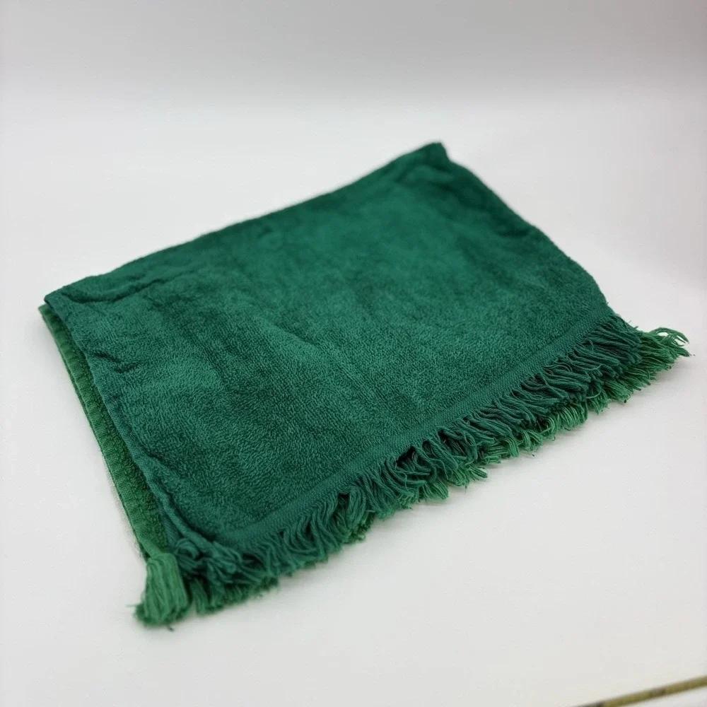 Vtg Lot Of 3 Green Christmas Finger Tip Hand Guest Towels Embroidered Noel Pooh‎